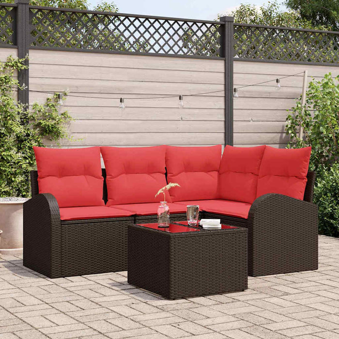 Set de canapele pentru grădină 5 pcs Maro poliratan - WALTI WALTI