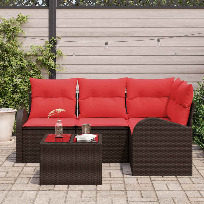 Set de canapele pentru grădină 5 pcs Maro poliratan - WALTI WALTI