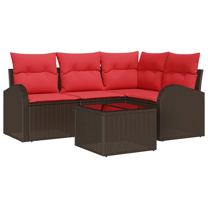 Set de canapele pentru grădină 5 pcs Maro poliratan - WALTI WALTI