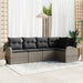 Set de canapele pentru grădină cu pernă 5 pcs Gri Rattan poli - WALTI WALTI