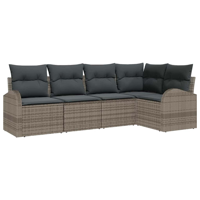 Set de canapele pentru grădină cu pernă 5 pcs Gri Rattan poli - WALTI WALTI