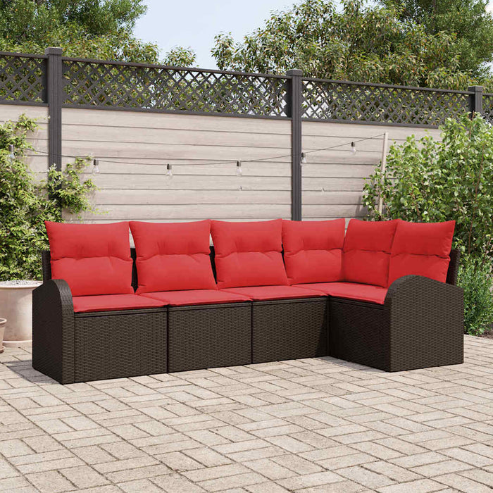 Set de canapele pentru grădină 5 pcs Maro poliratan - WALTI WALTI