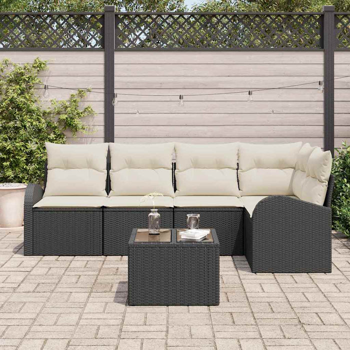 Set de canapea cu pernă Negru Poliester WALTI