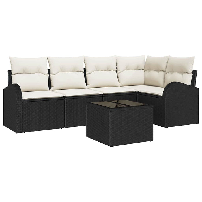 Set de canapea cu pernă Negru Poliester WALTI