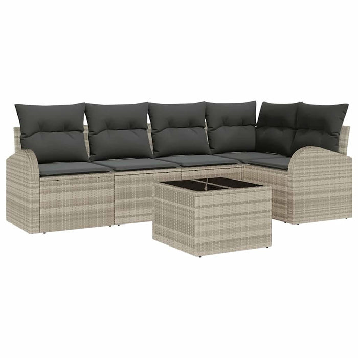 Set de canapele pentru grădină 6 pcs Gri deschis Rattan poli - WALTI WALTI