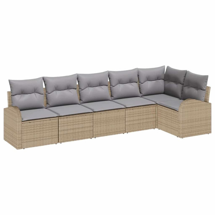 Set de canapele pentru grădină cu pernă 6 pcs Bej Rattan poli - WALTI WALTI