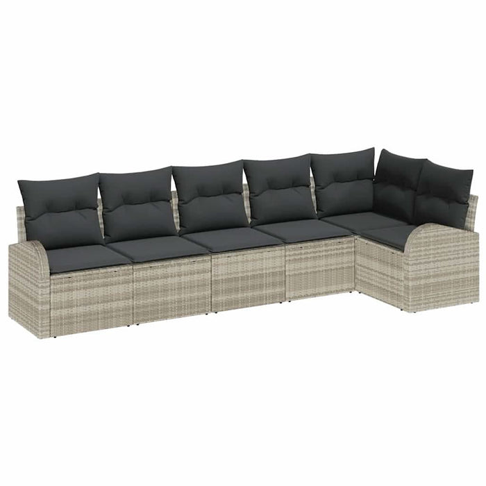 Set de canapele pentru grădină 6 pcs Gri deschis Rattan poli - WALTI WALTI