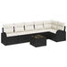 Set de canapele pentru grădină cu pernă 7 pcs Negru Rattan poli - WALTI WALTI