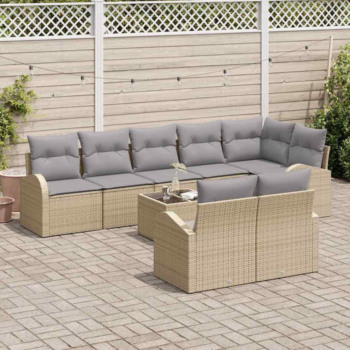 Set de canapele pentru grădină Manual 9 pcs Bej 55 x 55 x 37 cm - WALTI WALTI