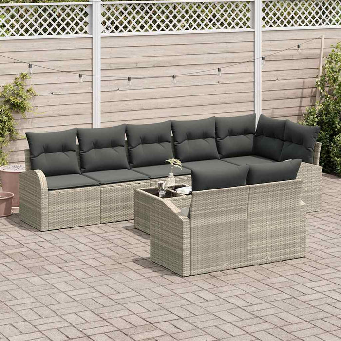 Set de canapele pentru grădină cu pernă 9 pcs 289 x 124 x 85 cm - WALTI WALTI