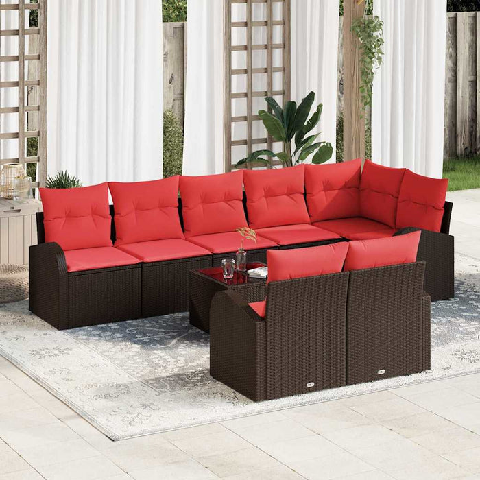 Set de canapele pentru grădină 9 pcs Maro poliratan - WALTI WALTI