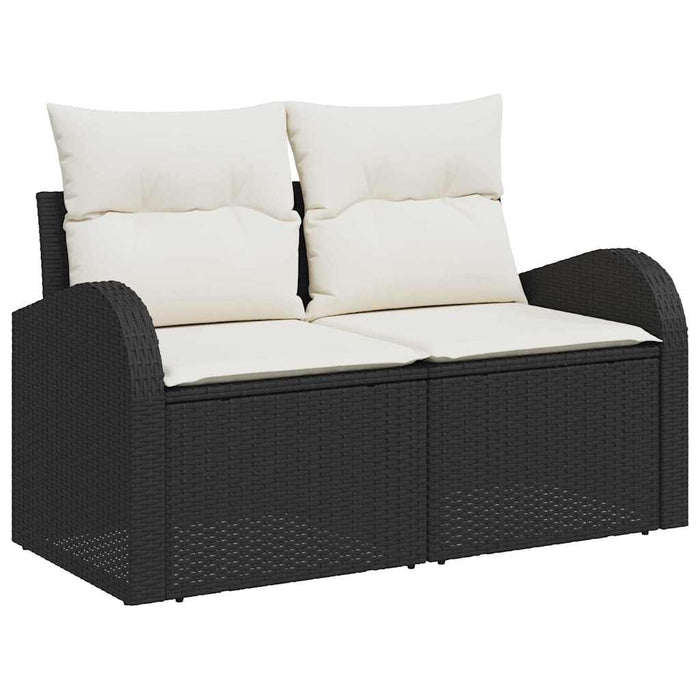 Set de canapele pentru grădină 6 buc. Negru poliratan WALTI