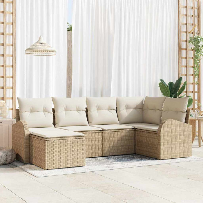 Set de canapele pentru grădină 6 pcs Bej poliratan - WALTI WALTI
