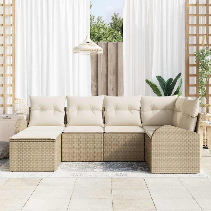 Set de canapele pentru grădină 6 pcs Bej poliratan - WALTI WALTI