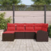 Set de canapele pentru grădină cu pernă 6 pcs Maro Poli Rattan - WALTI WALTI