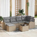 Set de canapele pentru grădină cu pernă 7 pcs Bej Rattan poli - WALTI WALTI