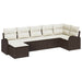 Set de canapea de grădină cu 7 piese și perne maro din poliratan - WALTI WALTI