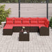 Set de canapele pentru grădină cu pernă 8 pcs Maro Poli Rattan - WALTI WALTI