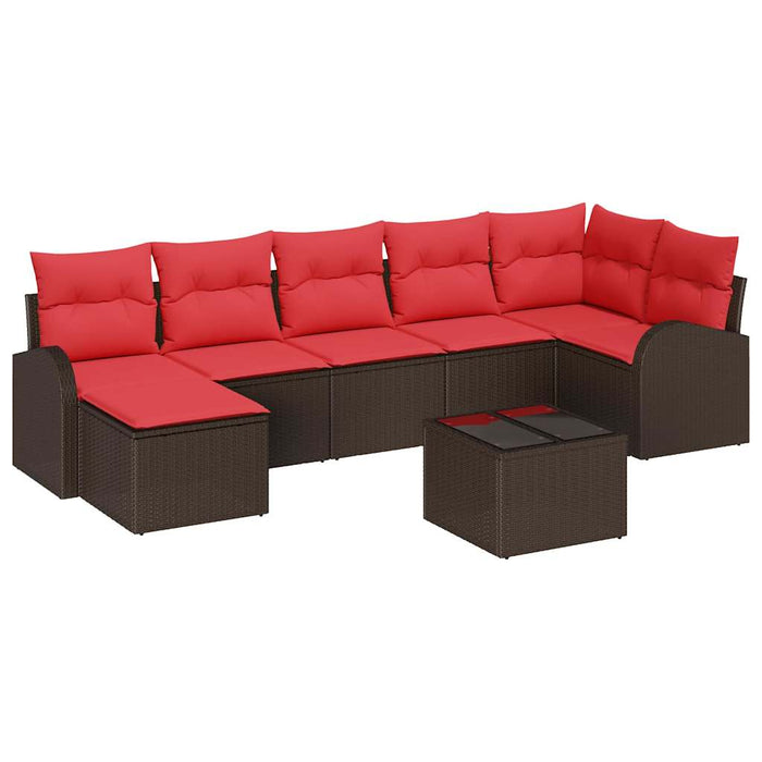 Set de canapele pentru grădină cu pernă 8 pcs Maro Poli Rattan - WALTI WALTI