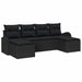 Set de canapea de 6 piese cu perne, negru poliratan - WALTI WALTI
