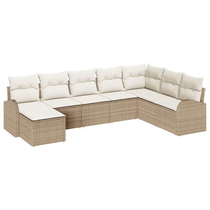 Set de canapele pentru grădină cu pernă 8 pcs Bej Rattan poli - WALTI WALTI