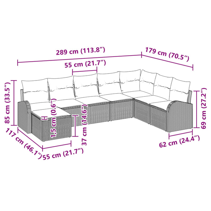 Set de canapele pentru grădină 8 pcs Maro Rattan poli - WALTI WALTI