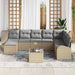 Set de canapele pentru grădină cu pernă 9 pcs Bej Rattan poli - WALTI WALTI