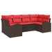 Set de canapele pentru grădină cu pernă 6 pcs Maro Poli Rattan - WALTI WALTI