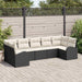 Set de canapea de grădină cu 7 piese și perne Poly Rattan Negru - WALTI WALTI