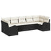 Set de canapea de grădină cu 7 piese și perne Poly Rattan Negru - WALTI WALTI