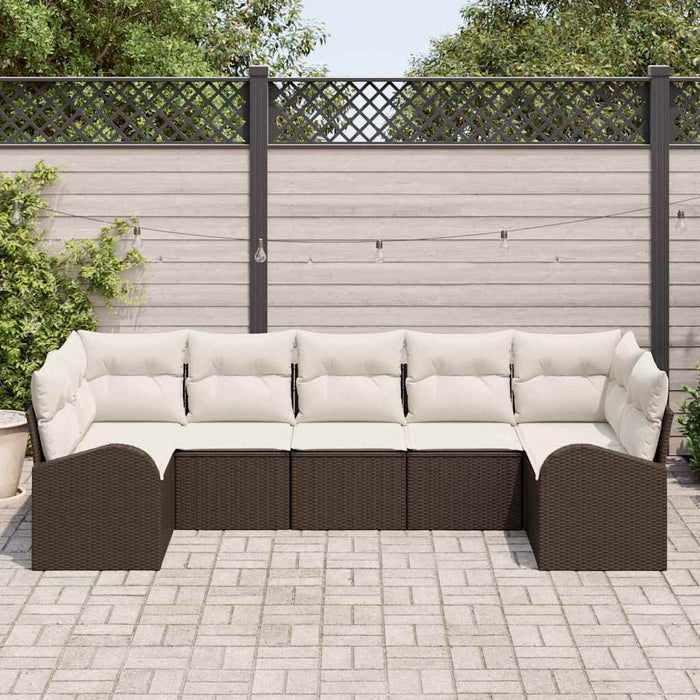 set de sofa pentru grădină 7 piese cu perne maro din rattan - WALTI WALTI