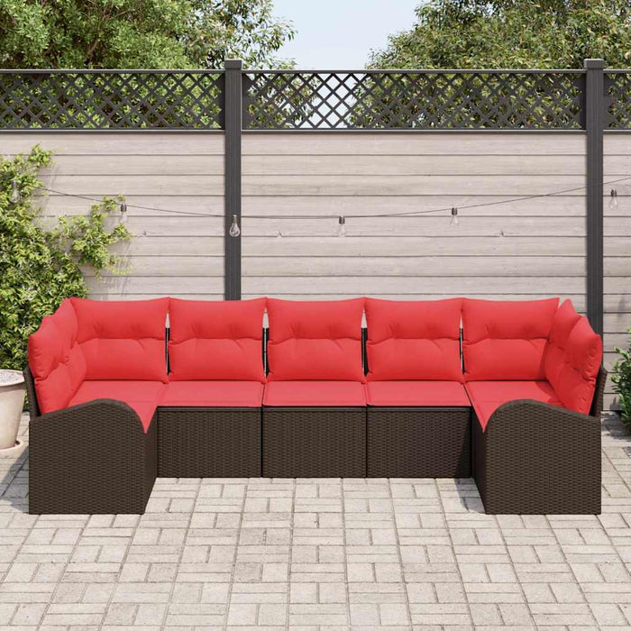 Set de canapele pentru grădină cu pernă 7 pcs Maro Poli Rattan - WALTI WALTI