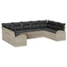Set de canapele pentru grădină 9 pcs Gri deschis Rattan poli - WALTI WALTI