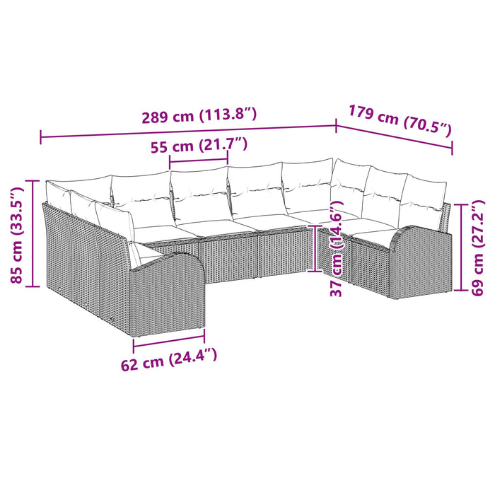 Set de canapea cu pernă Maro Poli Rattan - WALTI WALTI