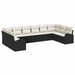 Set de canapea de grădină cu 10 piese și perne din rattan polyester negru - WALTI WALTI