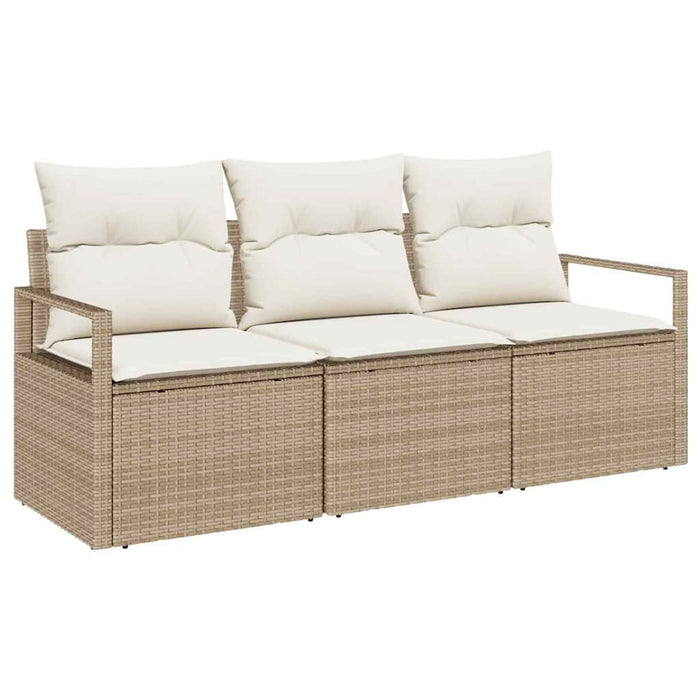 Set de canapea 3 pcs Bej poliratan WALTI