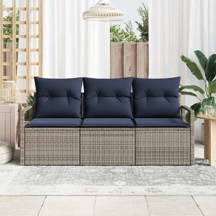 Set de canapea 3 pcs Gri poliratan - WALTI WALTI
