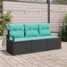 Set de canapea 3 pcs Negru poliratan - WALTI WALTI