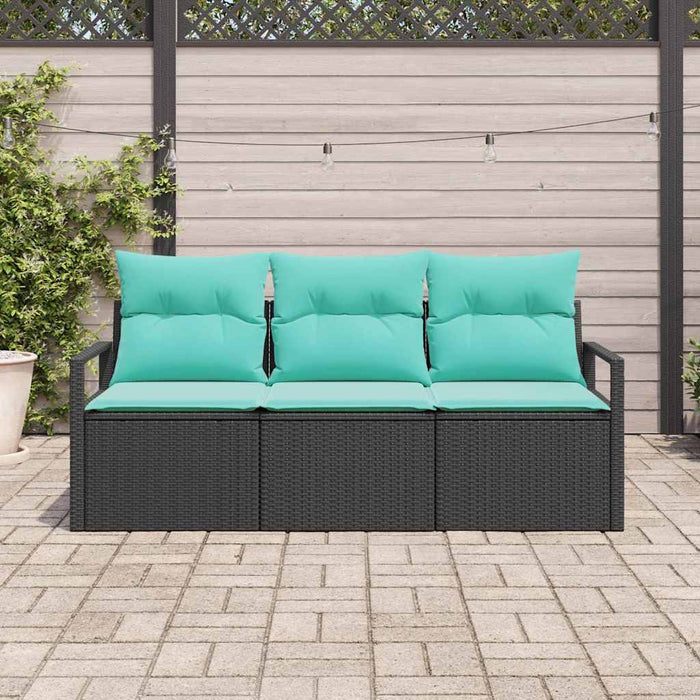 Set de canapea 3 pcs Negru poliratan - WALTI WALTI