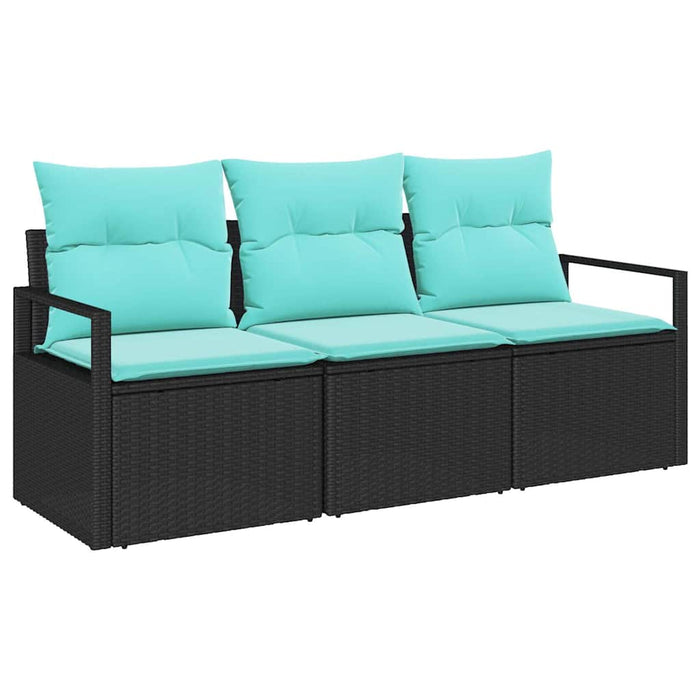 Set de canapea 3 pcs Negru poliratan - WALTI WALTI