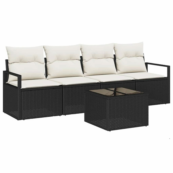 Set de canapele pentru grădină 5 pcs Negru, Crem - WALTI WALTI