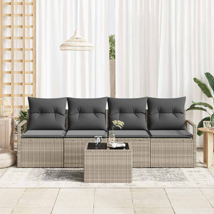 Set de canapele pentru grădină 5 pcs Gri deschis, Gri închis - WALTI WALTI