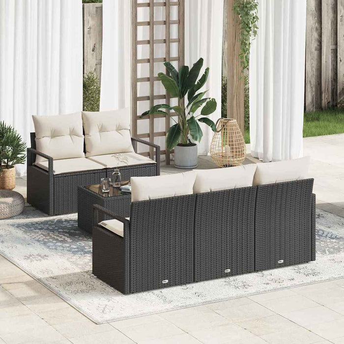 Set de canapele pentru grădină 6 pcs Negru, Crem - WALTI WALTI