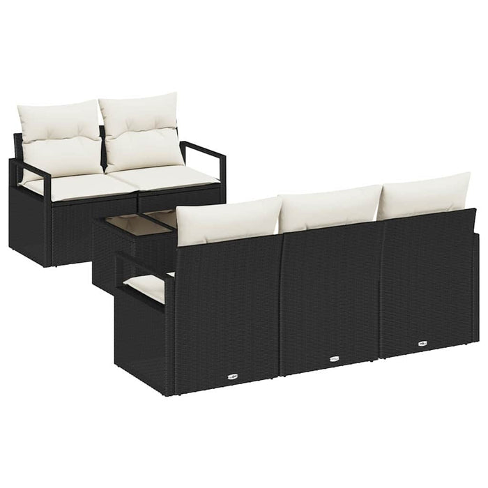 Set de canapele pentru grădină 6 pcs Negru, Crem - WALTI WALTI