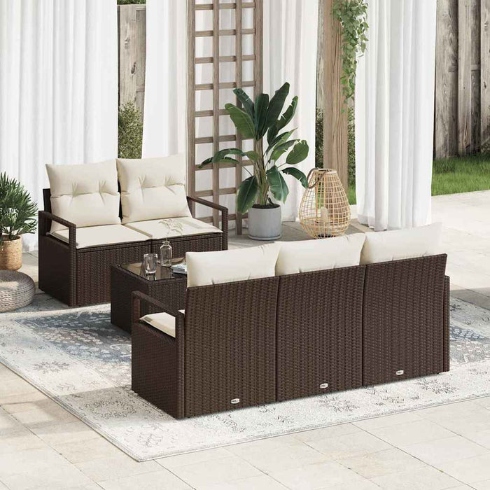 Set de canapele pentru grădină 6 pcs Maro, Crem 55 x 55 x 37 cm - WALTI WALTI