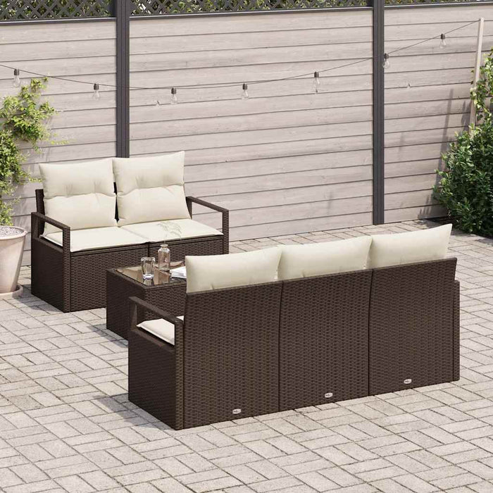 Set de canapele pentru grădină 6 pcs Maro, Crem 55 x 55 x 37 cm - WALTI WALTI