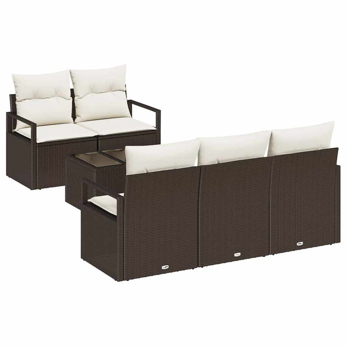 Set de canapele pentru grădină 6 pcs Maro, Crem 55 x 55 x 37 cm - WALTI WALTI