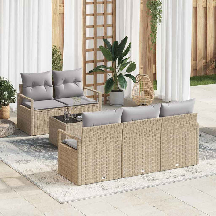 Set de canapele pentru grădină 6 pcs Bej, Gri 55 x 55 x 37 cm - WALTI WALTI