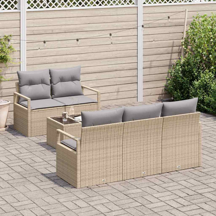 Set de canapele pentru grădină 6 pcs Bej, Gri 55 x 55 x 37 cm - WALTI WALTI
