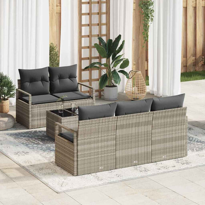Set de canapele pentru grădină 6 pcs Gri deschis - WALTI WALTI